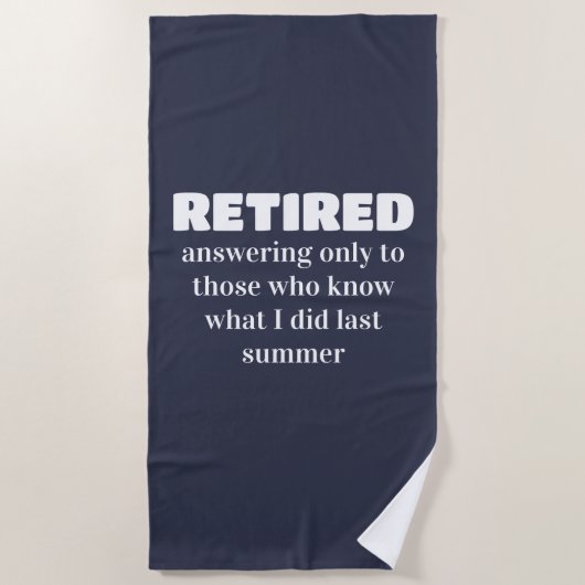 Serviette De Plage Drôle retraite d'été secrète (Devant)