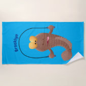 Serviette De Plage Drôle sauter boudskipper poisson dessin animé (Devant)