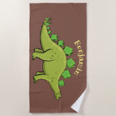 Serviette De Plage Drôle stegosaurus dinosaure dessin animé (Devant)