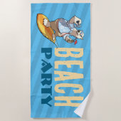 Serviette De Plage Drôle Surf Polar Bear Beach Party Dessin (Devant)