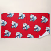 Serviette De Plage Drôle Toilette Shark Illustration (Devant)