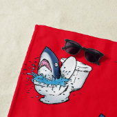 Serviette De Plage Drôle Toilette Shark Illustration (En situation)