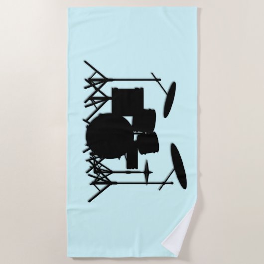 Serviette De Plage Drum Music Design Blue (Devant)