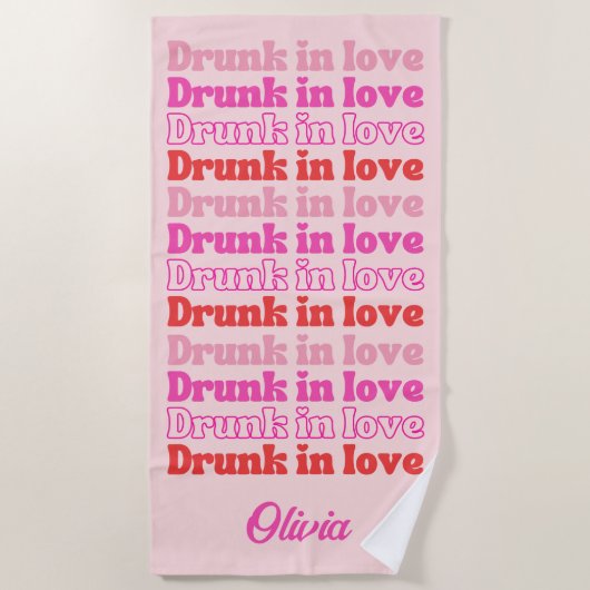 Serviette De Plage Drunin in Love Bachelorette Party Personnalisé (Devant)