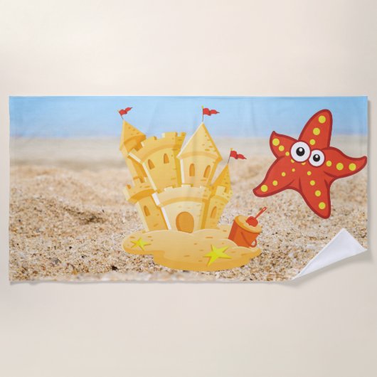 Serviette de plage du château de sable (Devant)