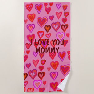Serviette de plage du coeur rouge