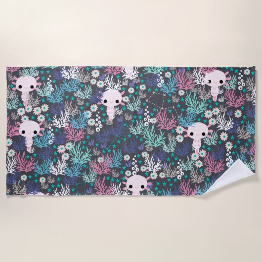 Serviette de plage du Cute Axolotl (Devant)