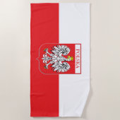Serviette de plage du drapeau de la Pologne (Devant)