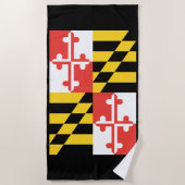 Serviette de plage du drapeau du Maryland (Devant)