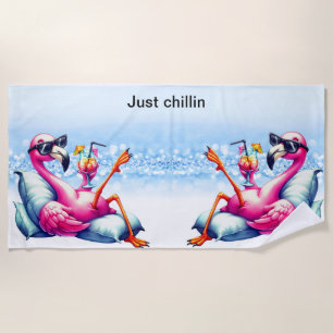 serviette de plage du Flamant rose