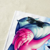 serviette de plage du Flamant rose (En situation)