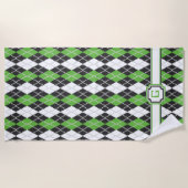 Serviette de plage du Jacquard rétro (Devant)