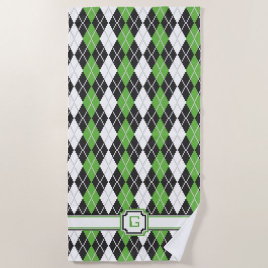 Serviette de plage du Jacquard rétro (Devant)