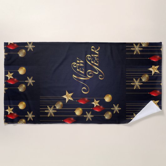 Serviette de plage du Nouvel An (Devant)