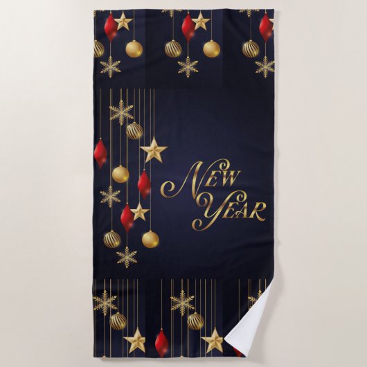 Serviette de plage du Nouvel An (Devant)