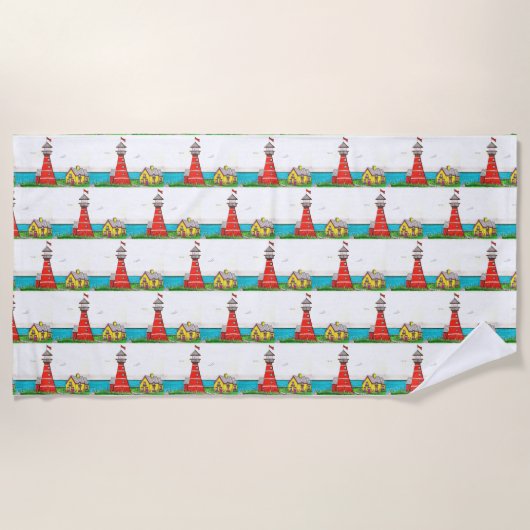 Serviette de plage du phare à main (Devant)