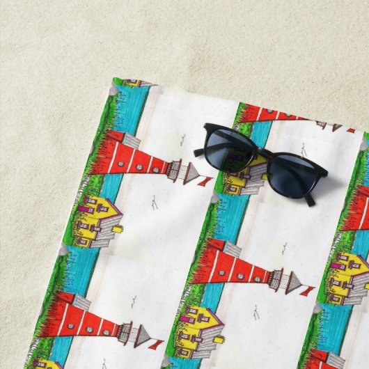 Serviette de plage du phare à main (En situation)