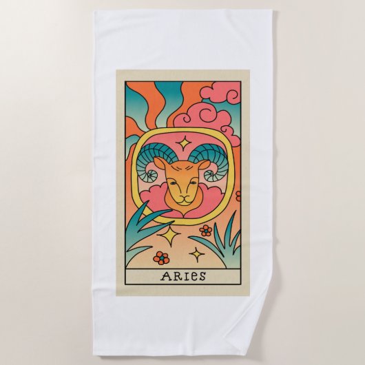 Serviette de plage du zodiaque Bélier (Devant)