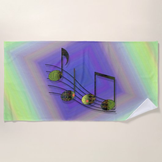 Serviette De Plage Dubstep Notes Beach Towel (Devant)