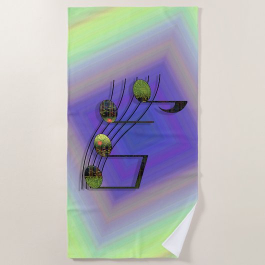 Serviette De Plage Dubstep Notes Beach Towel (Devant)