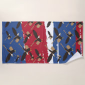 Serviette De Plage Eagle Bird USA Patriotic American Flag (Devant)