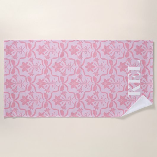 Serviette De Plage Easter Lily Monogram (Devant)