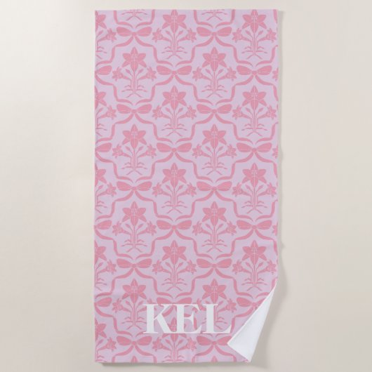 Serviette De Plage Easter Lily Monogram (Devant)