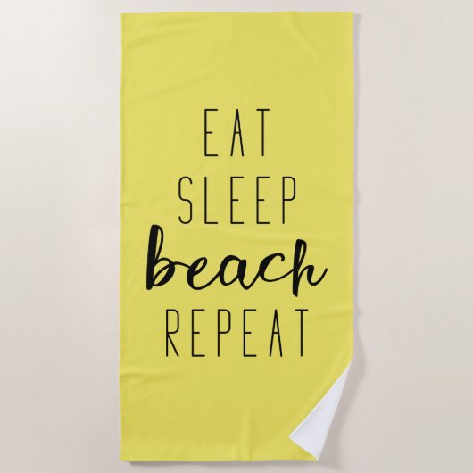 Serviette De Plage Eat Sleep Beach Repeat (Devant)