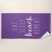 Serviette De Plage Eat Sleep Beach Repeat (Devant)
