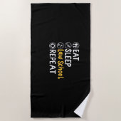 Serviette De Plage Eat Sleep Law School Répétition (Devant)