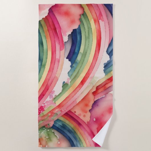 Serviette De Plage eau arc-en-ciel (Devant)
