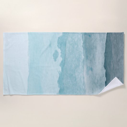 Serviette De Plage Eau bleu mer Abstraite (Devant)