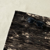 Serviette De Plage Eau foncée lune brillante réflexion noir (En situation)