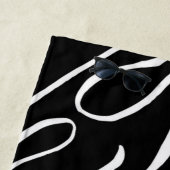 Serviette De Plage Ebb et Flux 2 - Noir sur White Beach (En situation)