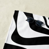 Serviette De Plage Ebb et flux 4 - Noir et blanc (En situation)