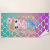 Serviette De Plage Écaille de bébé sirène mignonne (Devant)