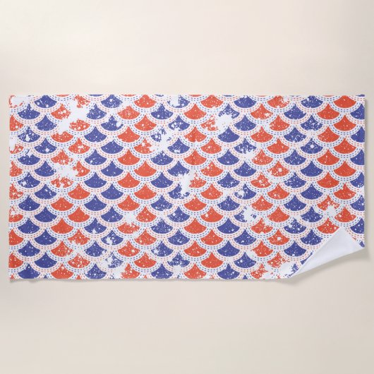 Serviette De Plage Écaille de poisson Côtière Américaine (Devant)