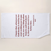 Serviette De Plage Ecclésiaste 3:14 KJV Bible Verse (Devant)