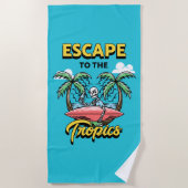 Serviette De Plage Échapper au Surf squelette des Tropiques (Devant)