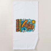 Serviette De Plage Échec du Surf Wipeout Moai Chibi (Devant)