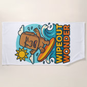 Serviette De Plage Échec du Surf Wipeout Moai Chibi (Devant)