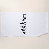 Serviette De Plage Échecs - Évolution du joueur d'échecs (Devant)