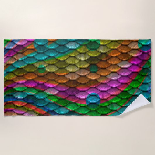 Serviette De Plage Échelles de sirène (Devant)