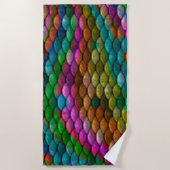 Serviette De Plage Échelles de sirène (Devant)