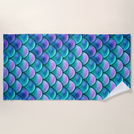 Serviette De Plage Échelles de sirènes opalescentes (Devant)