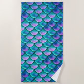 Serviette De Plage Échelles de sirènes opalescentes (Devant)