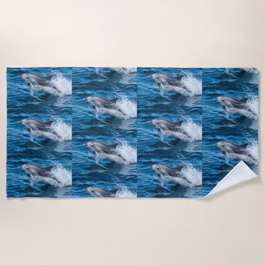Serviette De Plage Éclaboussement de dauphin (Devant)