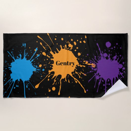 Serviette De Plage Éclaboussure de couleur (Devant)
