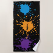 Serviette De Plage Éclaboussure de couleur (Devant)