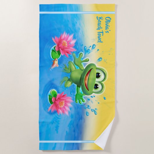 Serviette De Plage Éclaboussure faite sur commande de saute-mouton de (Devant)